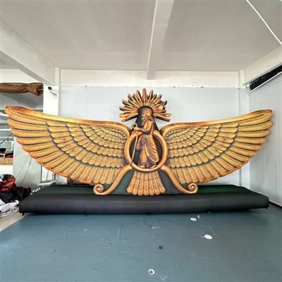 Decor de perete gonflabil în relief uriaș cu aripi retro